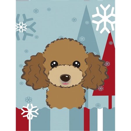 PATIOPLUS Winter Holiday Chocolate Brown Poodle Flag Garden Size PA253601